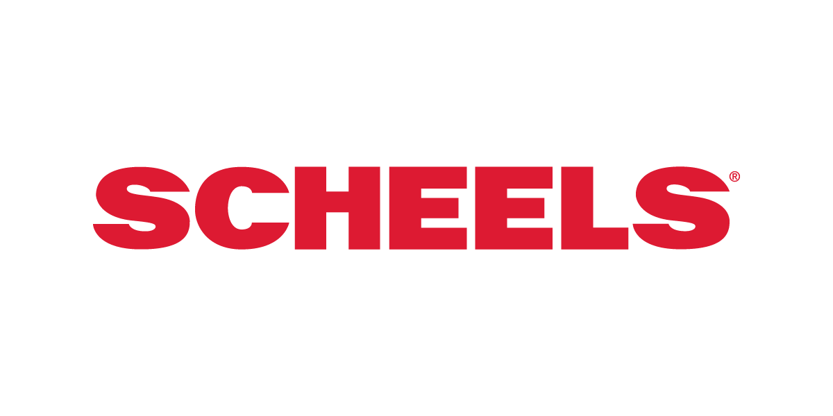 SCHEELS logo in Red