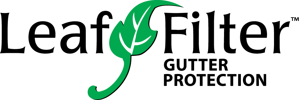 Leaf Filter Logo with green leaf between the words Leaf and Filter then Gutter Protection under the word Filter