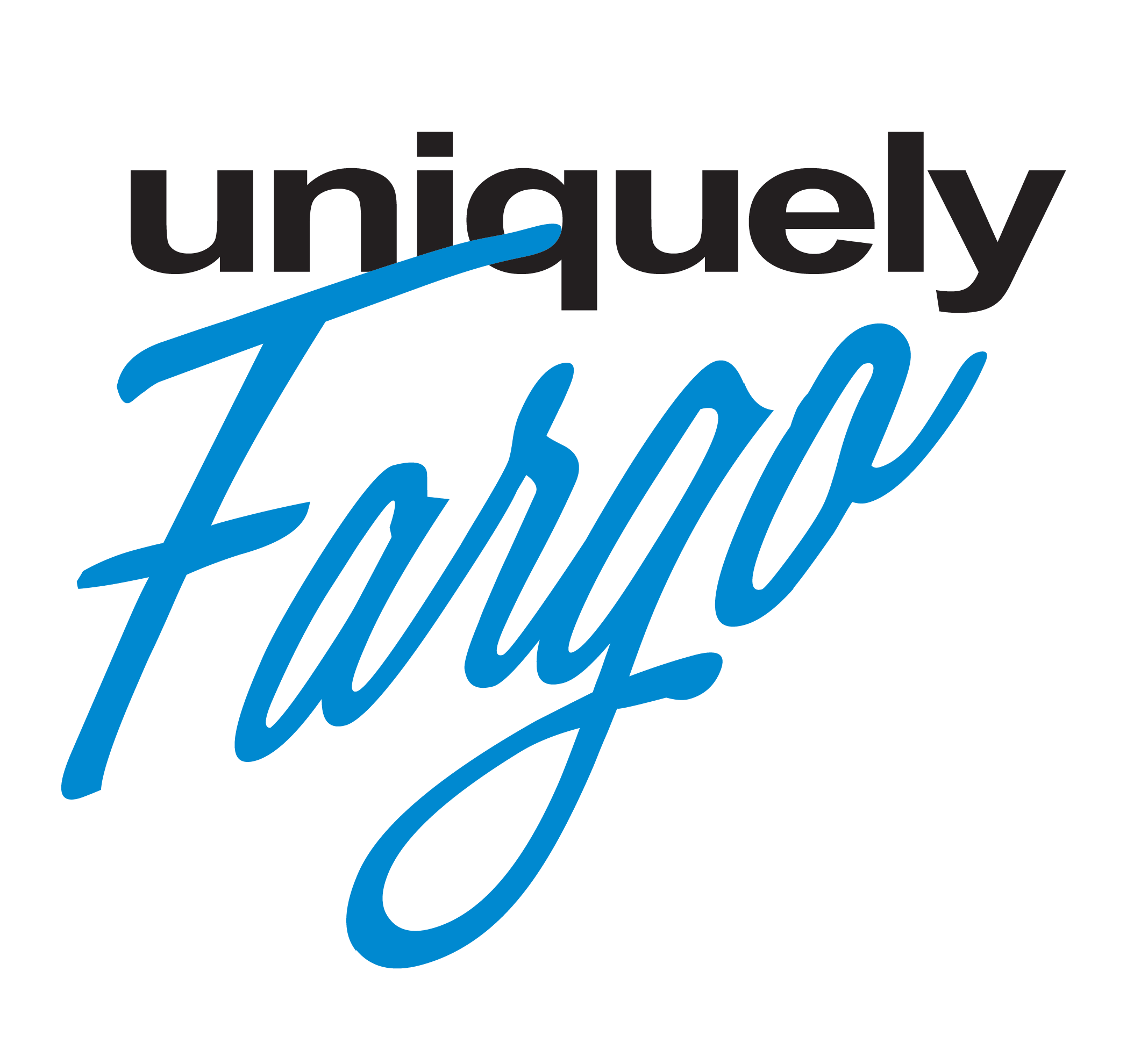 This image shows the Uniquely Fargo logo.