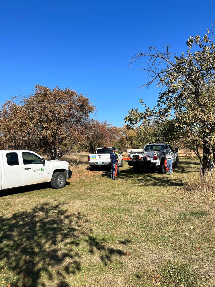 Fargo Park District maintenance pickups at Orchard Glen Park.