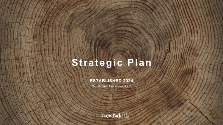 tree ring background with white text that says: Strategic Plan Established 2024 Schatz and Associates, LLC