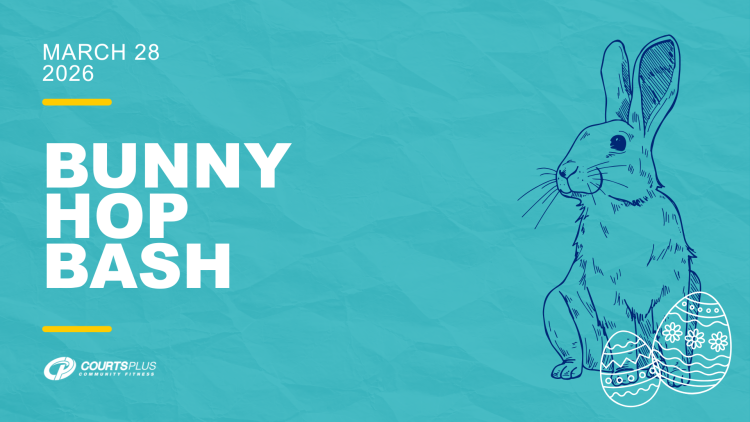Bunny Hop Bash event cover with Rabbit and Easter Eggs
