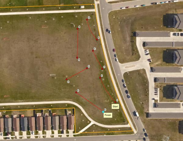 This image shows a map of the Osgood Disc Golf Course.