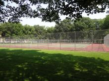 This image shows the tennis courts at Oak Grove Park.