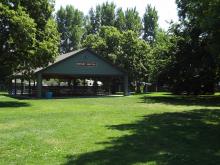 This image shows the Rotary Shelter at Lindenwood Park.