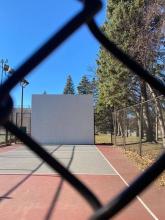 This image shows the handball court at Island Park.
