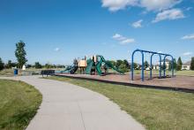 This image shows the playground at Woodhaven South Park.