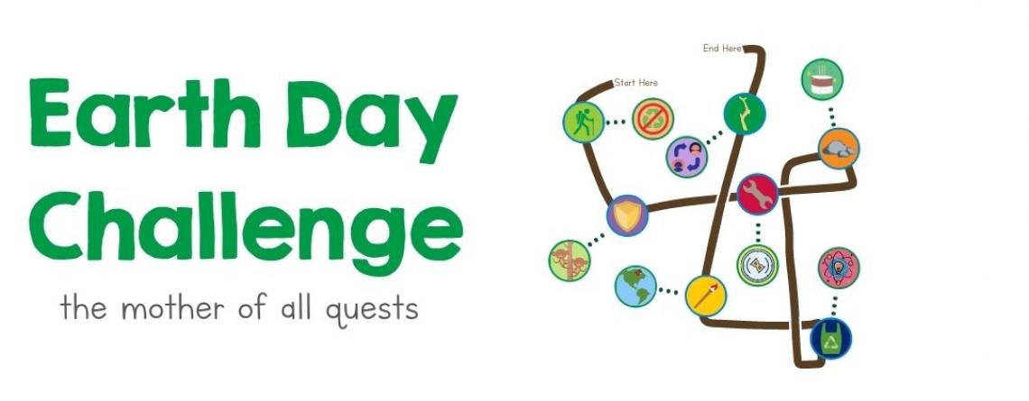 This image shows a graphic of the online Earth Day GooseChase Challenge event.
