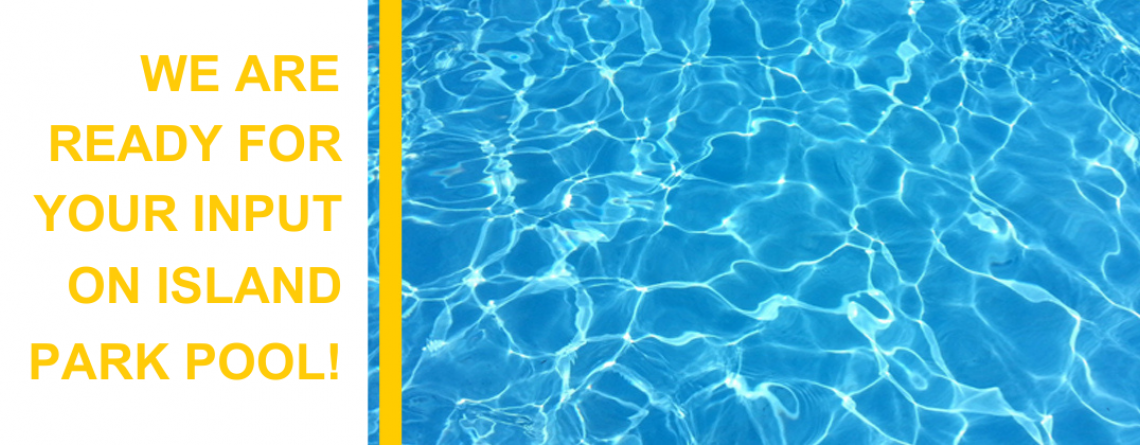 This image shows an Island Park Pool blog header. 