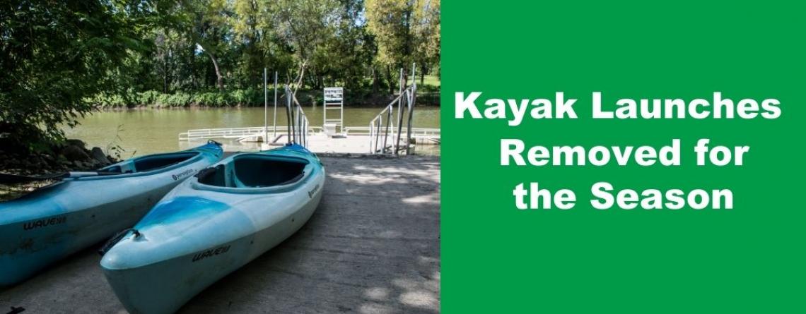 This image shows a graphic of the kayak launches being removed for the season.