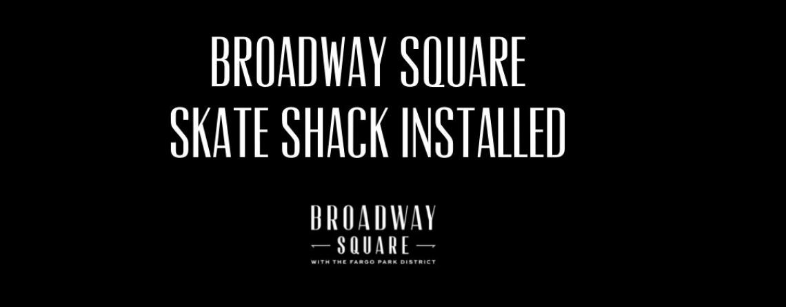 This image shows a graphic of the Broadway Square Skate Shack installation.