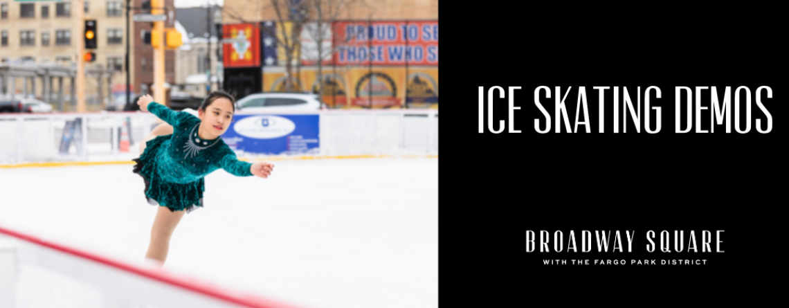 This image shows a article header graphic of Ice Skating Demos. 
