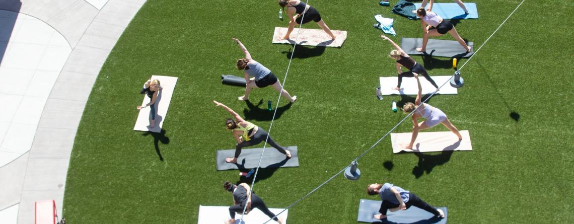 yoga class at Broadway Square