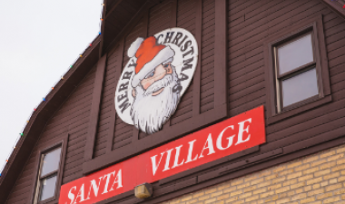 This image shows a photo of Santa Village at Rheault Farm.