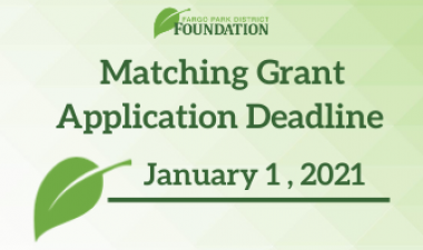 Graphic reading 'Matching Grant Application Deadline January 1, 2021' with Foundation logo