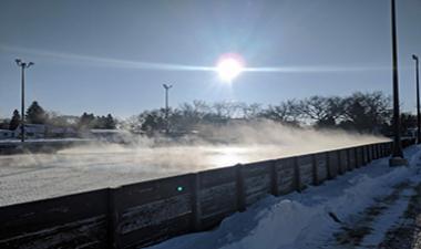 This image shows a Fargo Park District outdoor rink.
