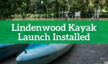 This image shows a graphic of the Lindenwood kayak launch installed.