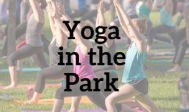 This image shows a graphic of Yoga in the Park.