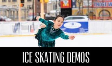 This image shows Ice Skating Demos at Broadway Square.