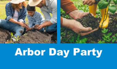 This image shows a graphic of Arbor Day Party. 