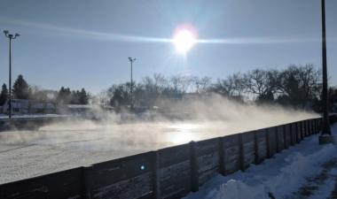 Photo of outdoor rink melting