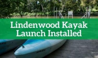 This image shows a graphic of the Lindenwood kayak launch installed.