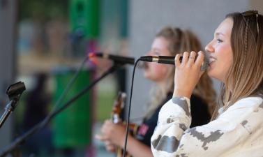 photo of band playing at music at the square