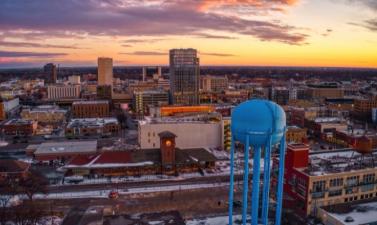 Aerial photo of downtown Fargo, North Dakota