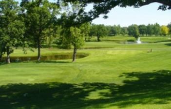 This image shows one of the fairways on the Edgewood Golf Course.