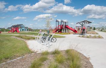 This image shows the playground at Rocking Horse Park.