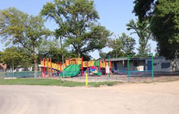 This image shows the playground at Mickelson Park.