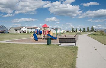 This image shows the playground at Veteran's Park.