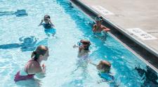 Swimming lessons at Island Park Pool