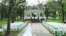 This image shows a wedding at Island Park.